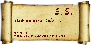 Stefanovics Sára névjegykártya